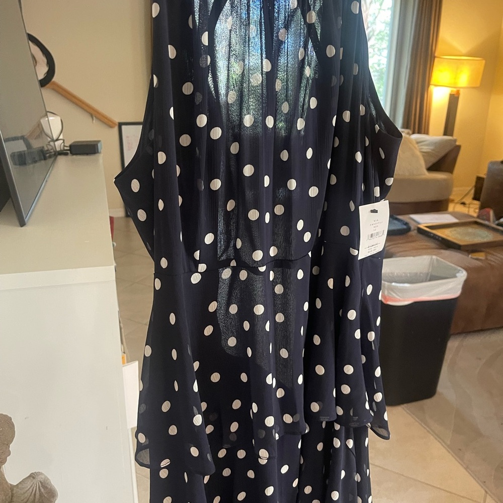 Tommy Hilfiger Navy Polka Dot tiered Maxi Dress NWT - Picture 6 of 6